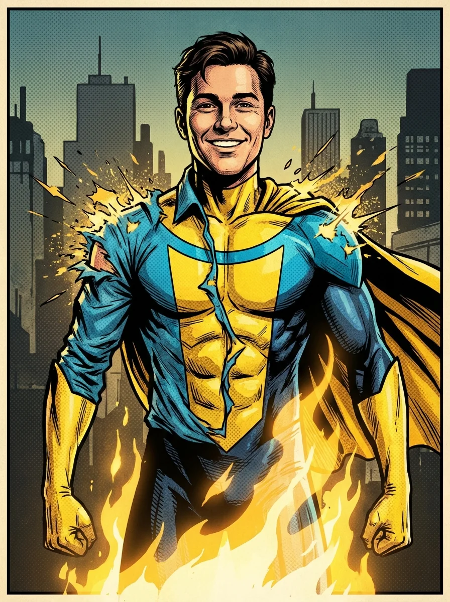 переодеть в костюм супергероя